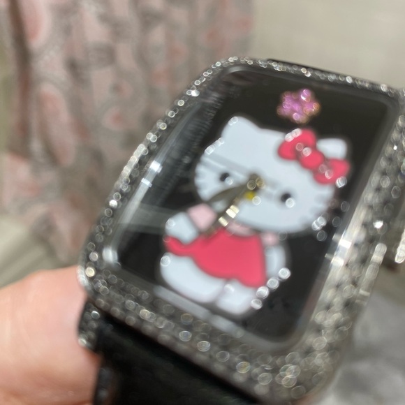 Kimora lee Simmons black diamond hello kitty watch the glam kitty collection - Picture 5 of 6